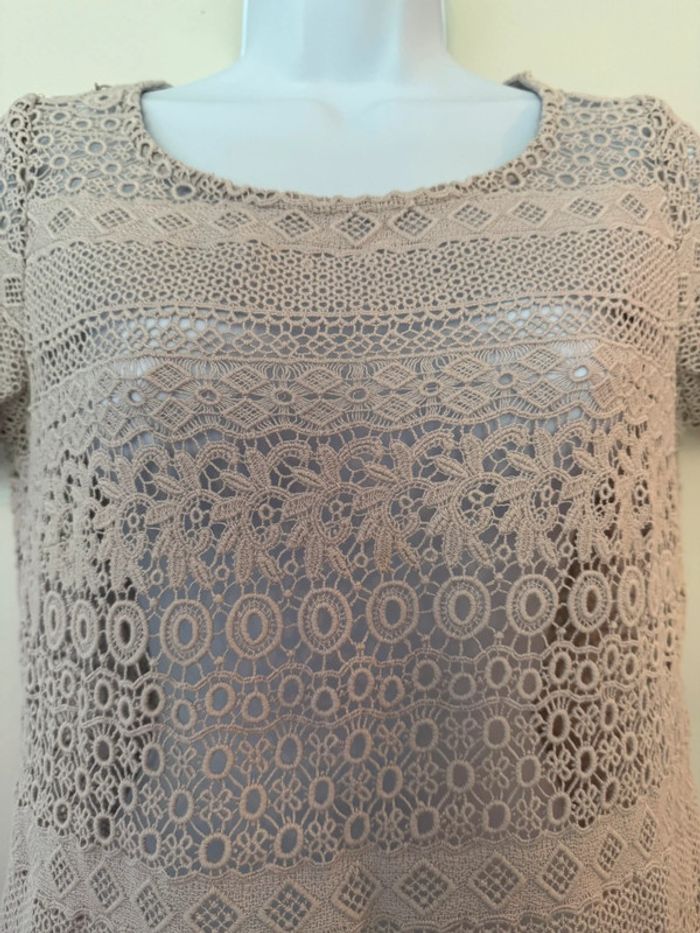 Haut beige dentelle Caroll - photo numéro 2
