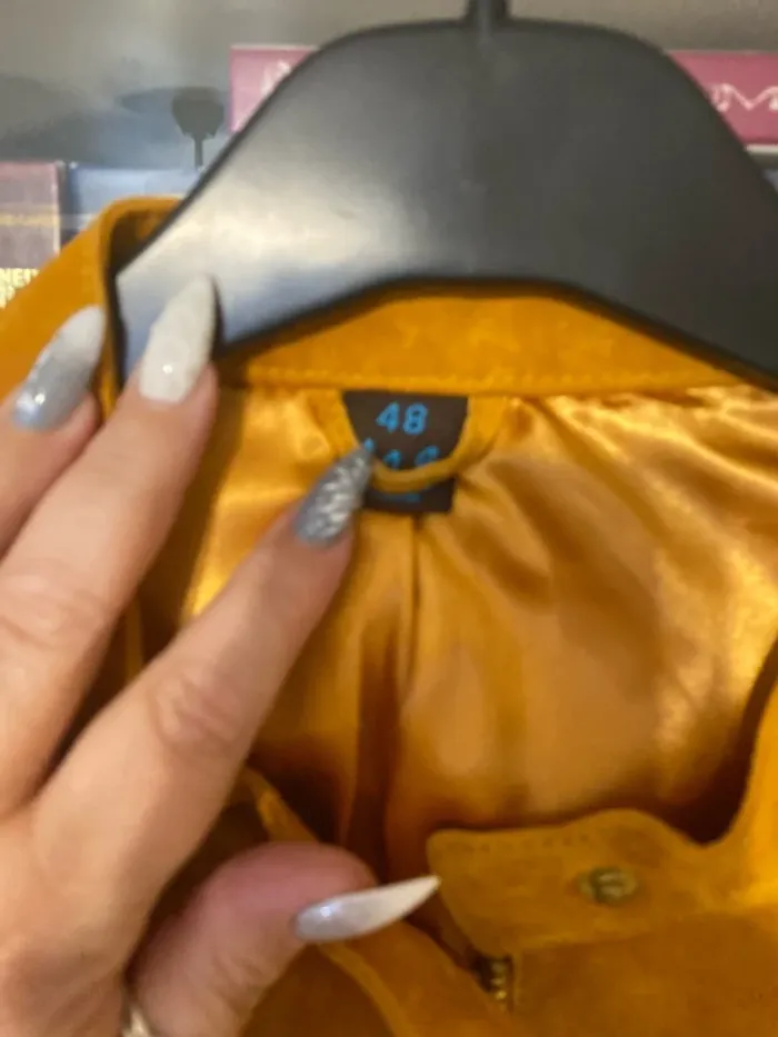 superbe veste cuir marron clair M&s mode 48 - photo numéro 4