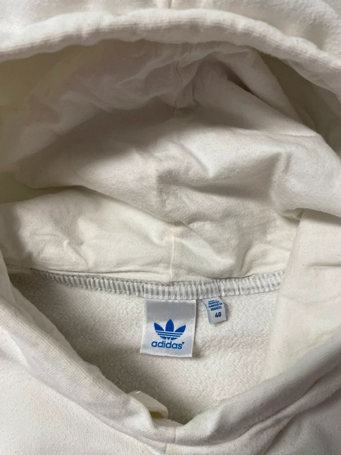Sweat long Adidas crème poche kangourou - photo numéro 8