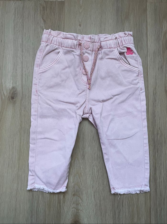 Pantalon jean Lulu Castagnette rose 12 mois