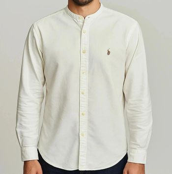 Chemise Ralph Lauren Custom Fit XL blanche col officier – Vintage Y2K – Logo brodé