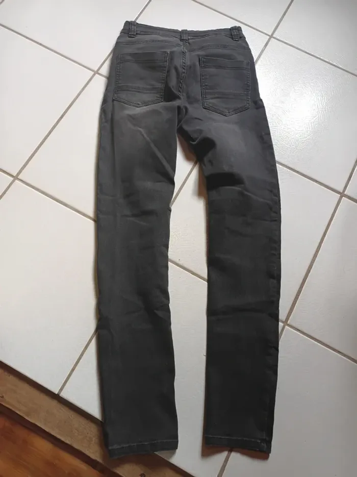 Jeans fille gris slim Gémo - photo numéro 2
