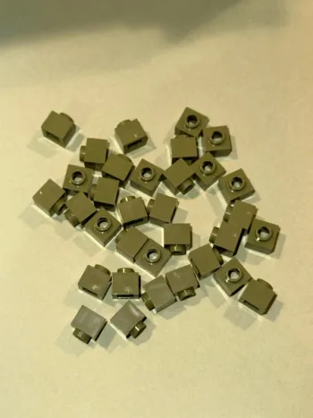 30 Lego Brick, Modified 1 x 1 x 2/3 with Open Stud ref 86996 Olive Green