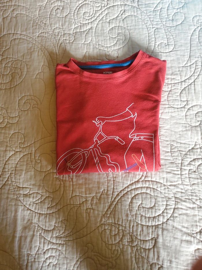 T shirt rouge motif velo - photo numéro 2