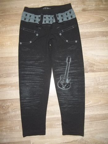 Caleçon viscose noir rock FPC 8 ans (Robe2)