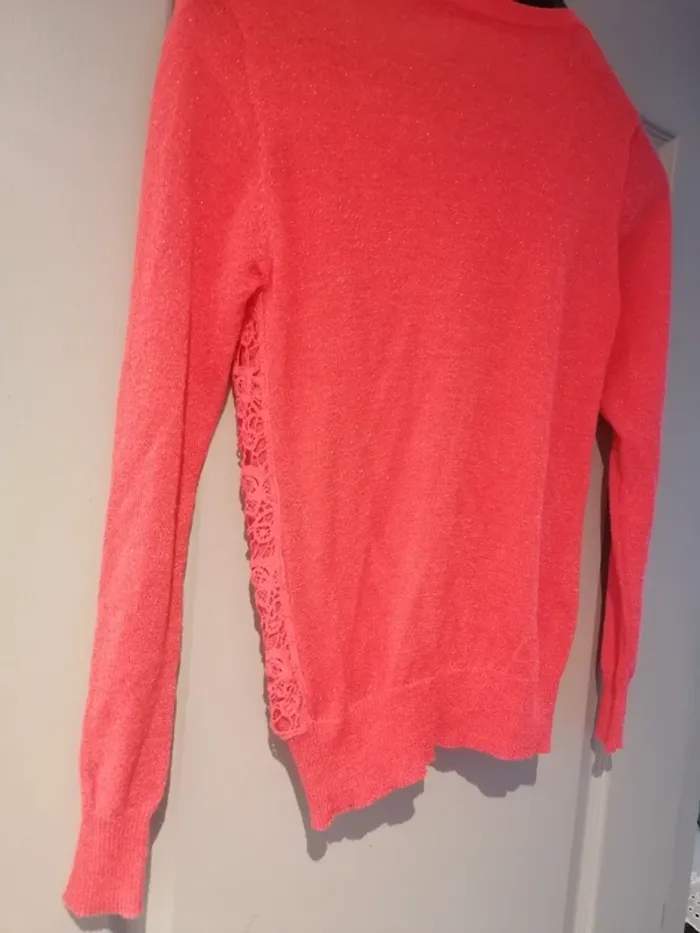 Gilet corail paillettes femme brillant taille M/L - photo numéro 6