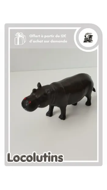 🚂 Figurine hippopotame ▪ plastique solide creux