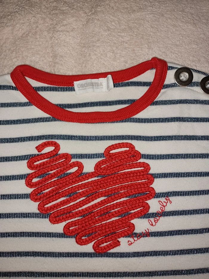 Pull blanc à rayures bleu avec lurex Orchestra 3 ans - photo numéro 2