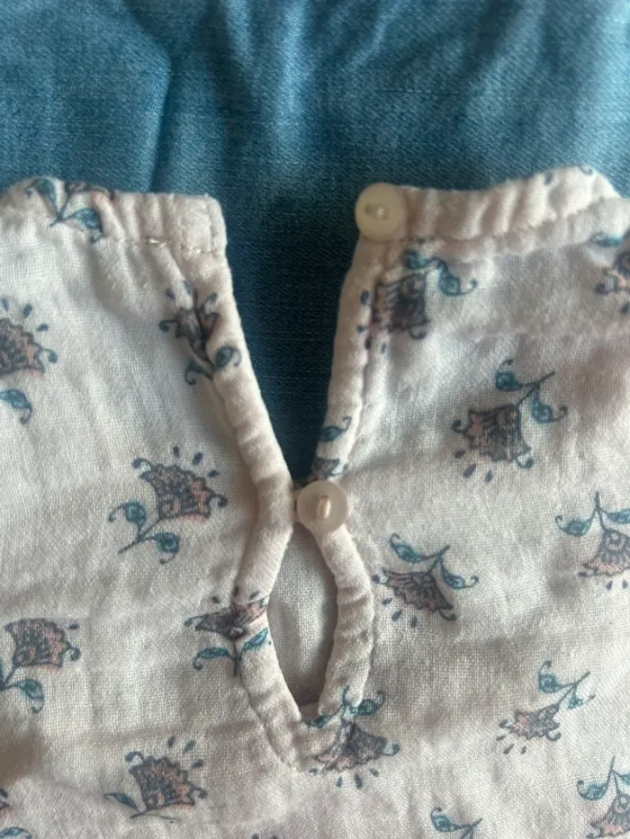 Ensemble jean blouse veste fleuries - photo numéro 6