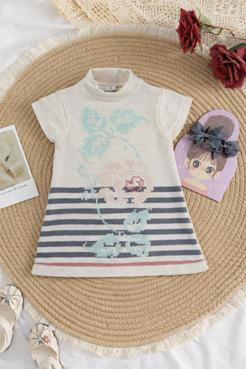 Ensemble bébé fille 6 mois - robe + 2 élastiques cheveux – Orchestra - Très bon état