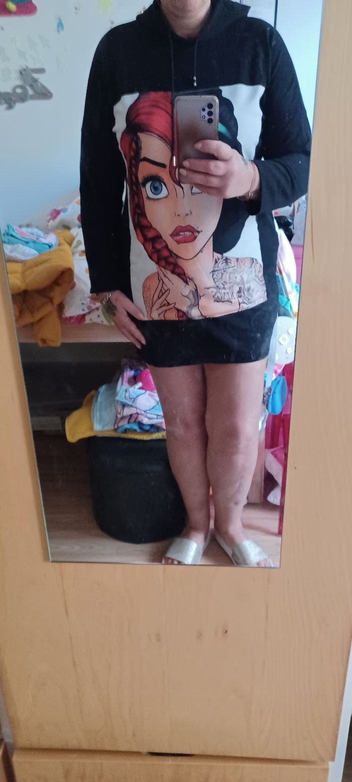 Très jolie robe sweat à capuche femme T U - photo numéro 8