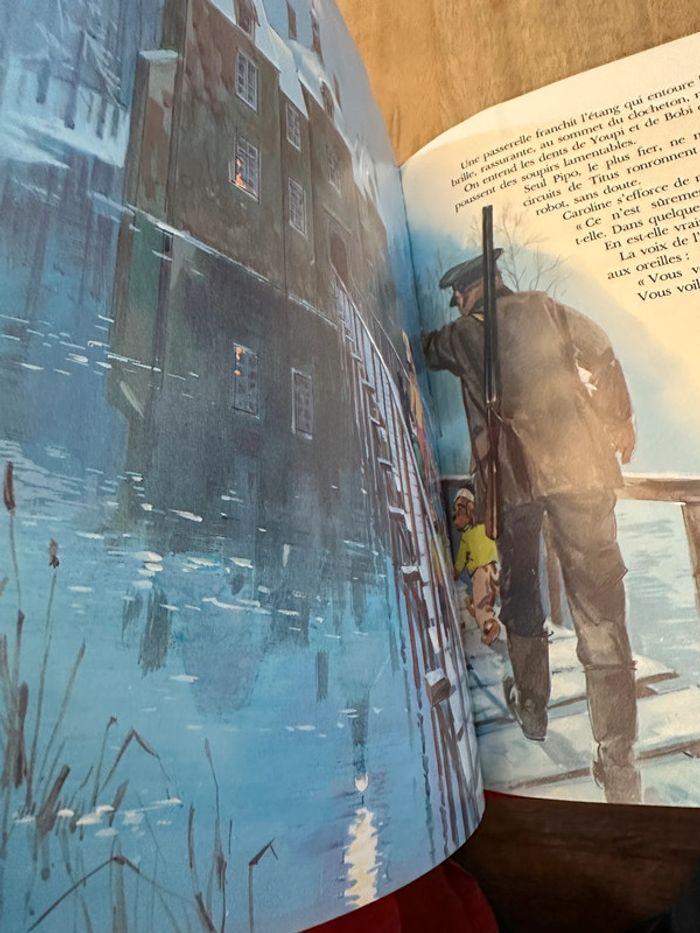 Grand livre Le Noël de Caroline fête hiver reliure rouge état satisfaisant Pierre Probst - photo numéro 7