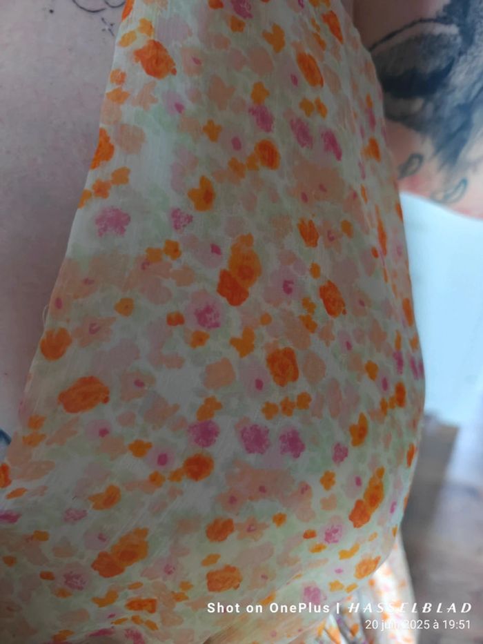Belle robe d'été fleurie jaune et orange - photo numéro 9