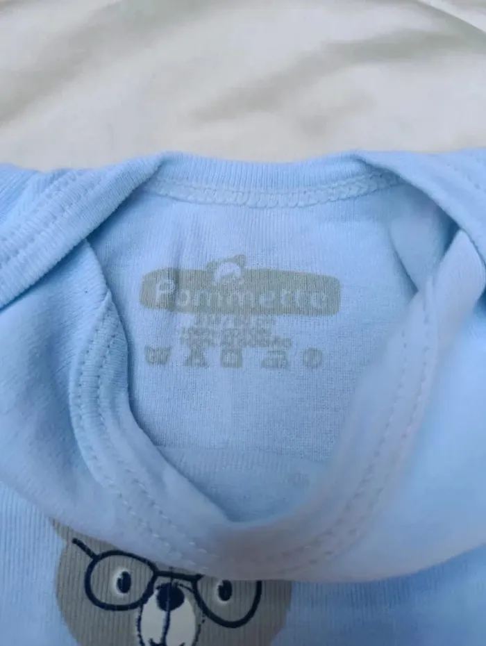 Body manches courtes Chaussure Bonjour bleu Pommette 3 mois 60 cm - photo numéro 4
