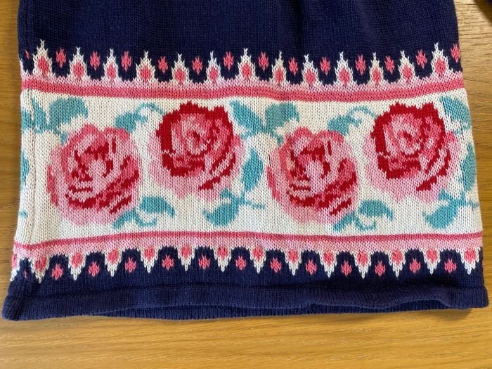 Baby GAP Robe Pull bleu à fleurs Taille 6/12 mois - photo numéro 3
