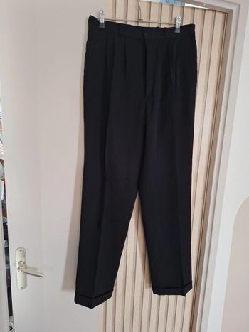 Pantalon de costume homme noir – Hector Saxe – Made in France t44 ##HGT-004