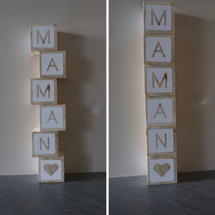 Lot de 6 cubes avec lettres