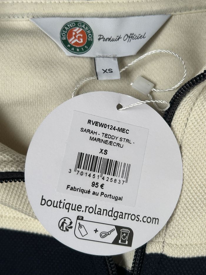 Gilet zippé bleu et blanc Roland Garros - Taille XS - photo numéro 5