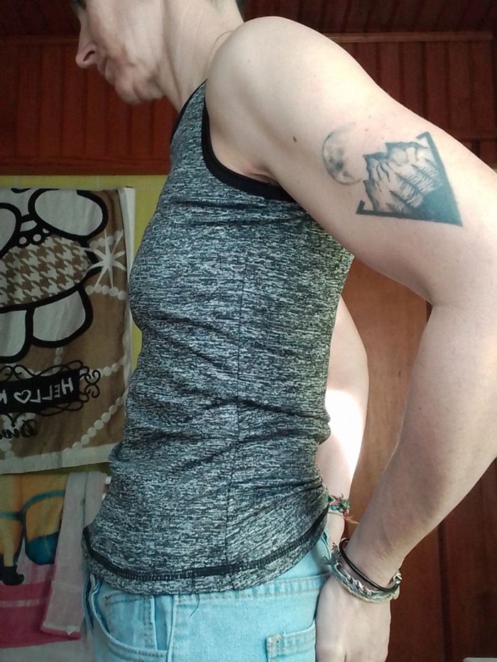 Débardeur de sport femme gris chiné - photo numéro 4
