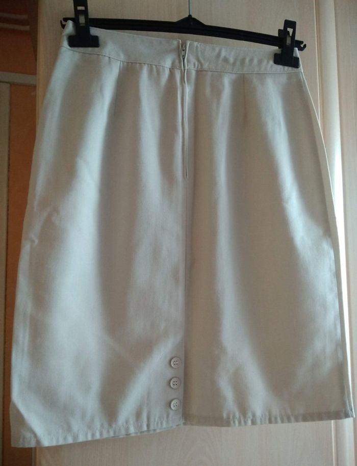 Jupe droite blanc cassé/crème - photo numéro 2