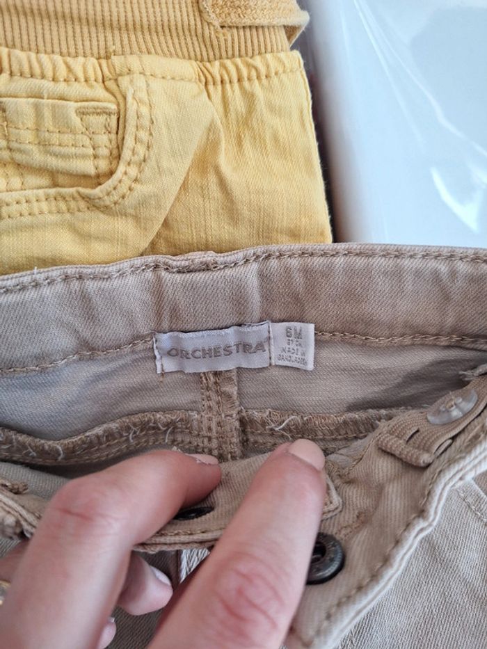 Pantalon beige bébé garçon 6 mois - photo numéro 2