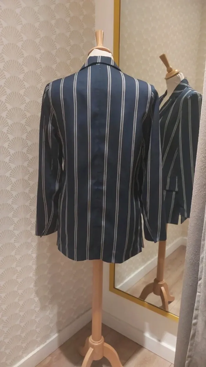 Veste Blazer Marine Rayure DDP - photo numéro 3