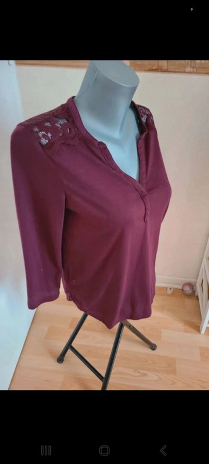 Blouse bordeaux 36/38 - photo numéro 2