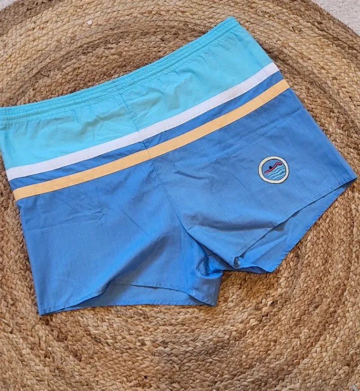 Short de bain rétro bleu homme – très bon état - Taille L - photo numéro 2