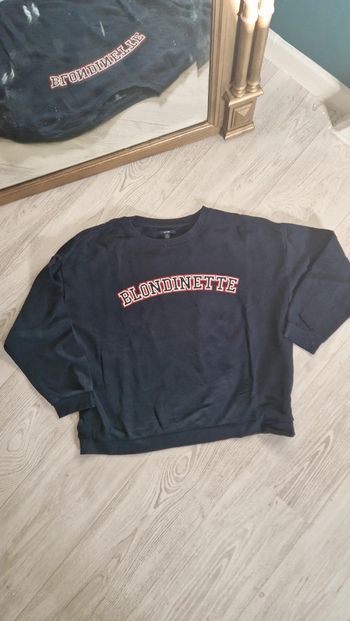 Sweat bleu marine imprimé Blondinette Kiabi 🌻 Taille XL