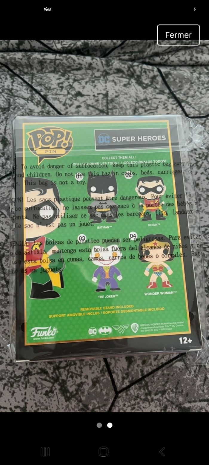Pop pin super héros neuf Robin - photo numéro 2