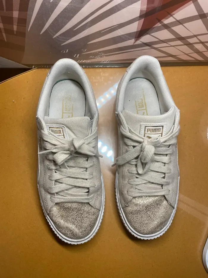 Basket Puma beige et doré - photo numéro 4