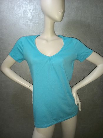 tee shirt turquoise kiabi woman taille 42/44