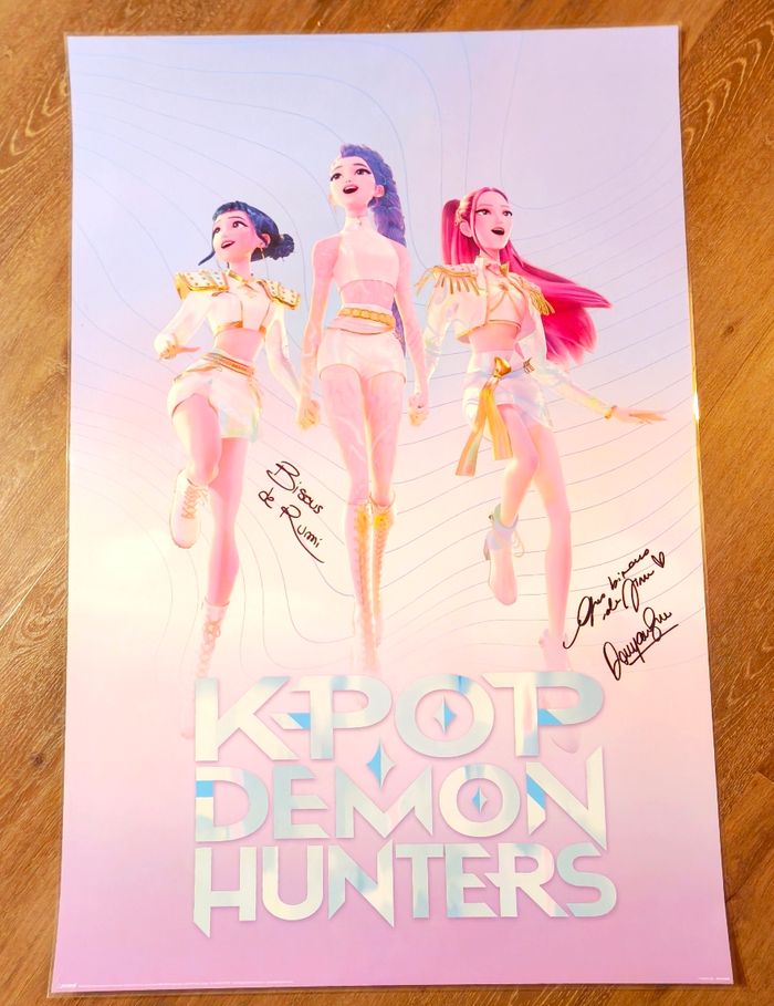 Poster kpop demon hunter dédicacé