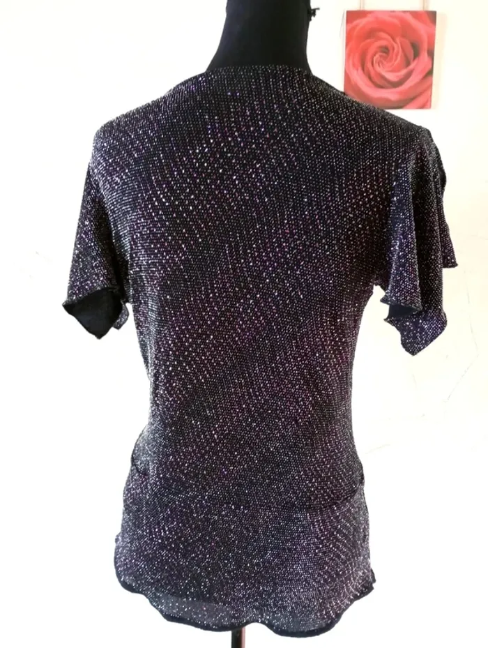 🌸Blouse pailletée, manches originales, M&S , taille M 38 - photo numéro 4