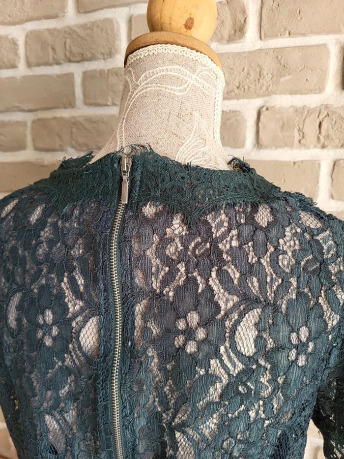 Blouse en dentelle vert émeraude Zara - photo numéro 8