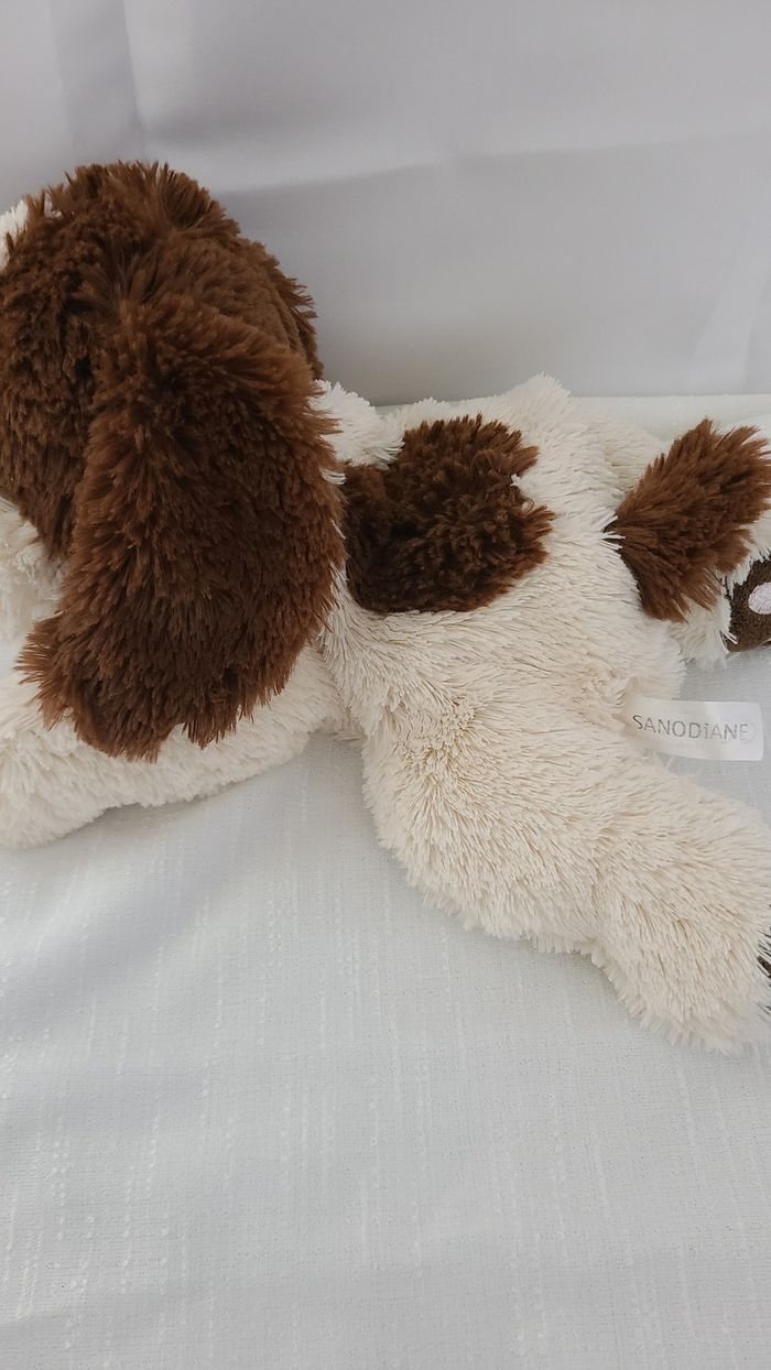peluche chien beige marron sanodiane - photo numéro 4