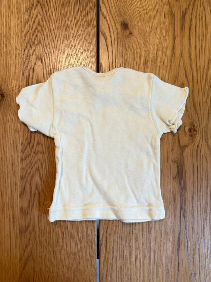 T-shirt bébé naissance Malin Câlin – Blanc très bon état - photo numéro 2