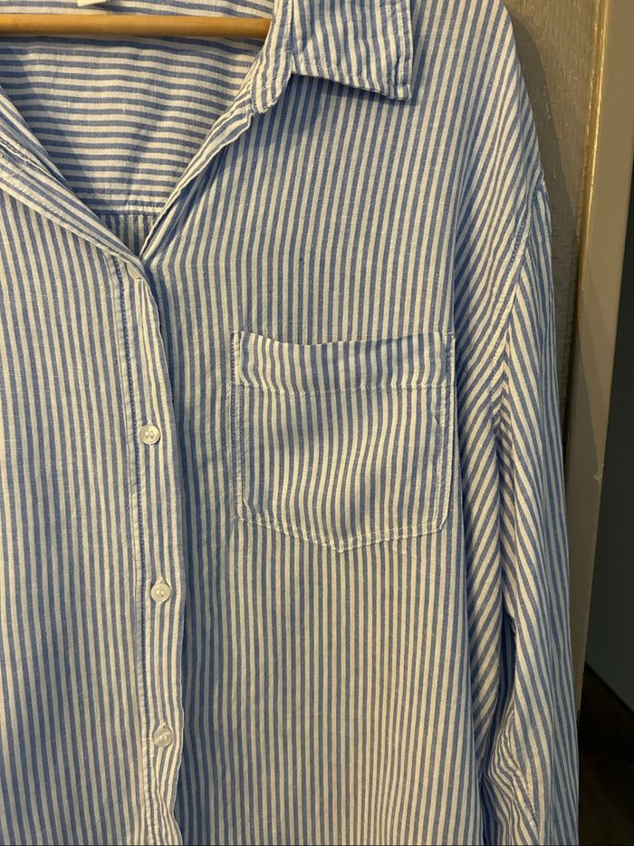 Chemise rayée contenant du lin - photo numéro 3