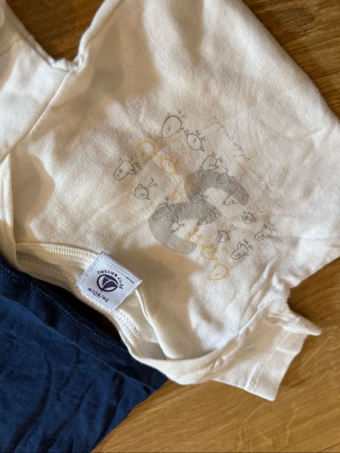 Lot Petit Bateau t.shirt / Bodies 3 mois - photo numéro 5