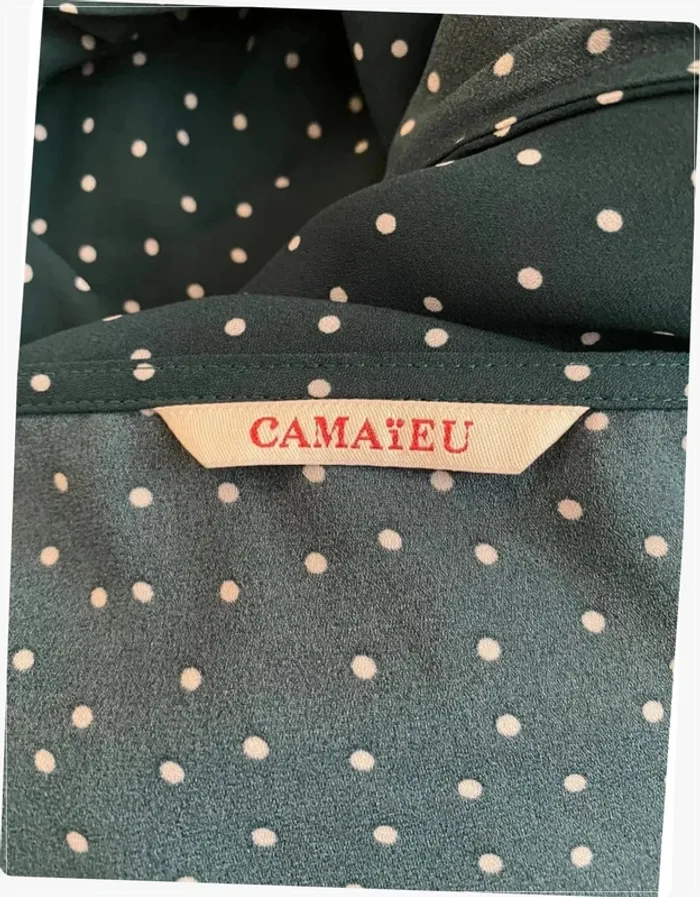 Blouse verte à pois camaieu - photo numéro 5