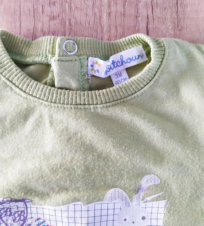 T-shirt manches longues garçon vert 3 mois Kiabi - photo numéro 2