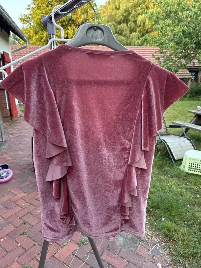 Joli haut en velours stradivarius taille M - photo numéro 6