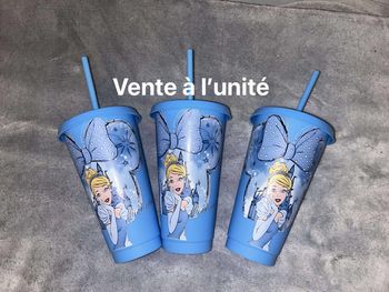 Grand gobelet à paille princesses disney cendrillon