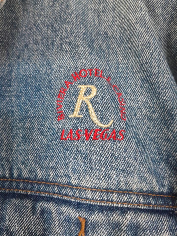 Magnifique veste en jean brodée vintage made in usa modèle rare Riviera Blues - photo numéro 4