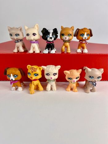 10 figurines Polly Pocket Sparklin' pets Mattel 2007