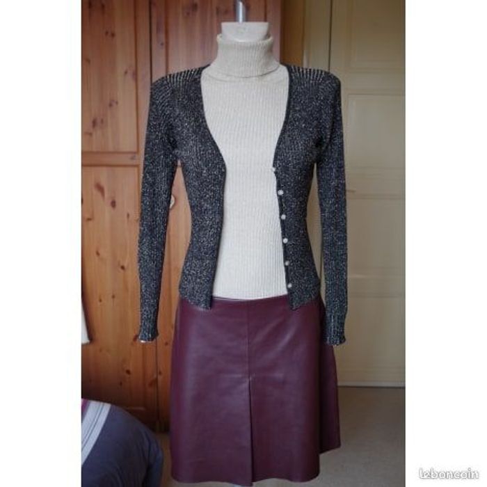Mango Jupe courte effet cuir  - Taille 40 - photo numéro 2