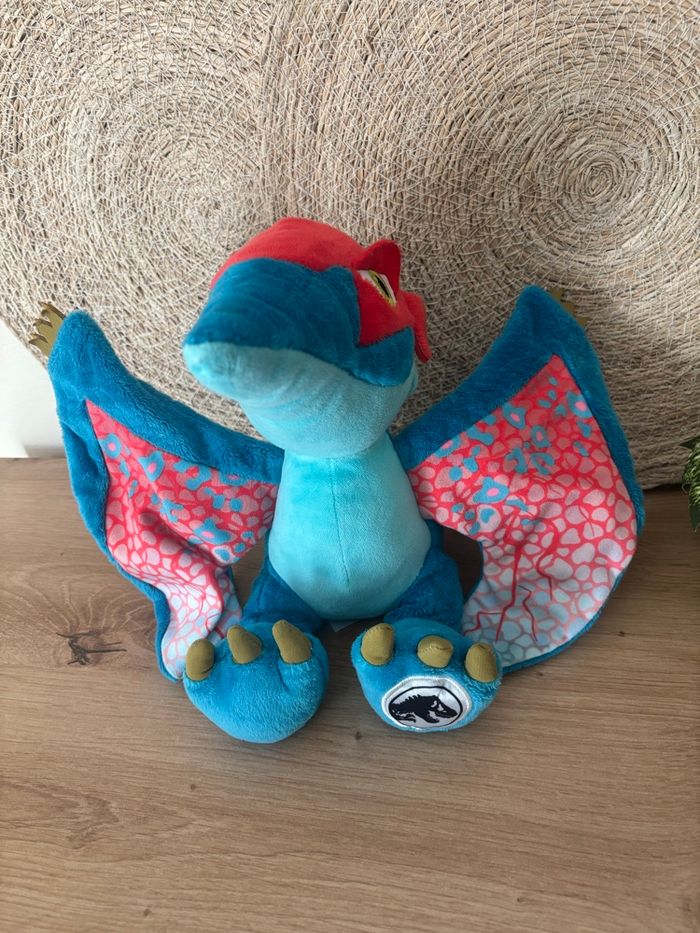 Doudou dinosaure bleu rouge ptéranodon jurassic world - photo numéro 3