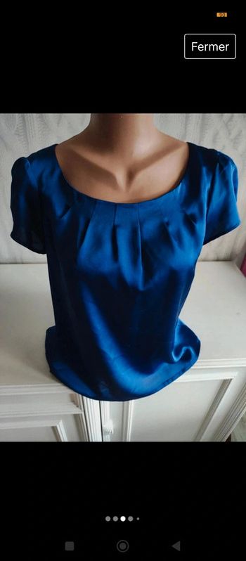 Blouse grain de malice t38 bleu roy