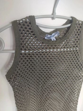 Jennyfer top débardeur ajouré army S