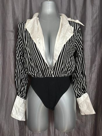 Sublime body chemise à rayures sexy ou classe Le Garage Made in France Taille 2